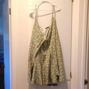 Green floral tank dress